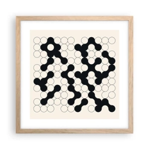 Poszter világos tölgy keretben - Kínai játék - variáció - 40x40 cm