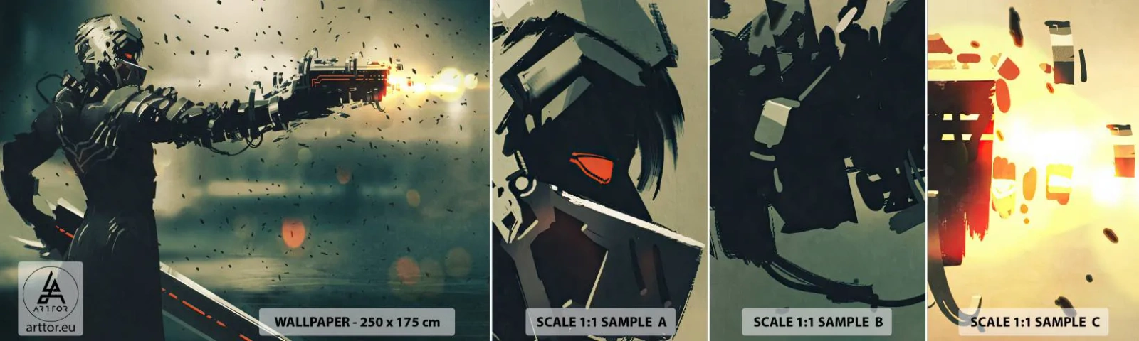 Fotótapéta Minta Standard Eco - Halálos fegyver – A saját Terminátor - Absztrakció, Fantázia, Jövő harcosa - 100x30 cm