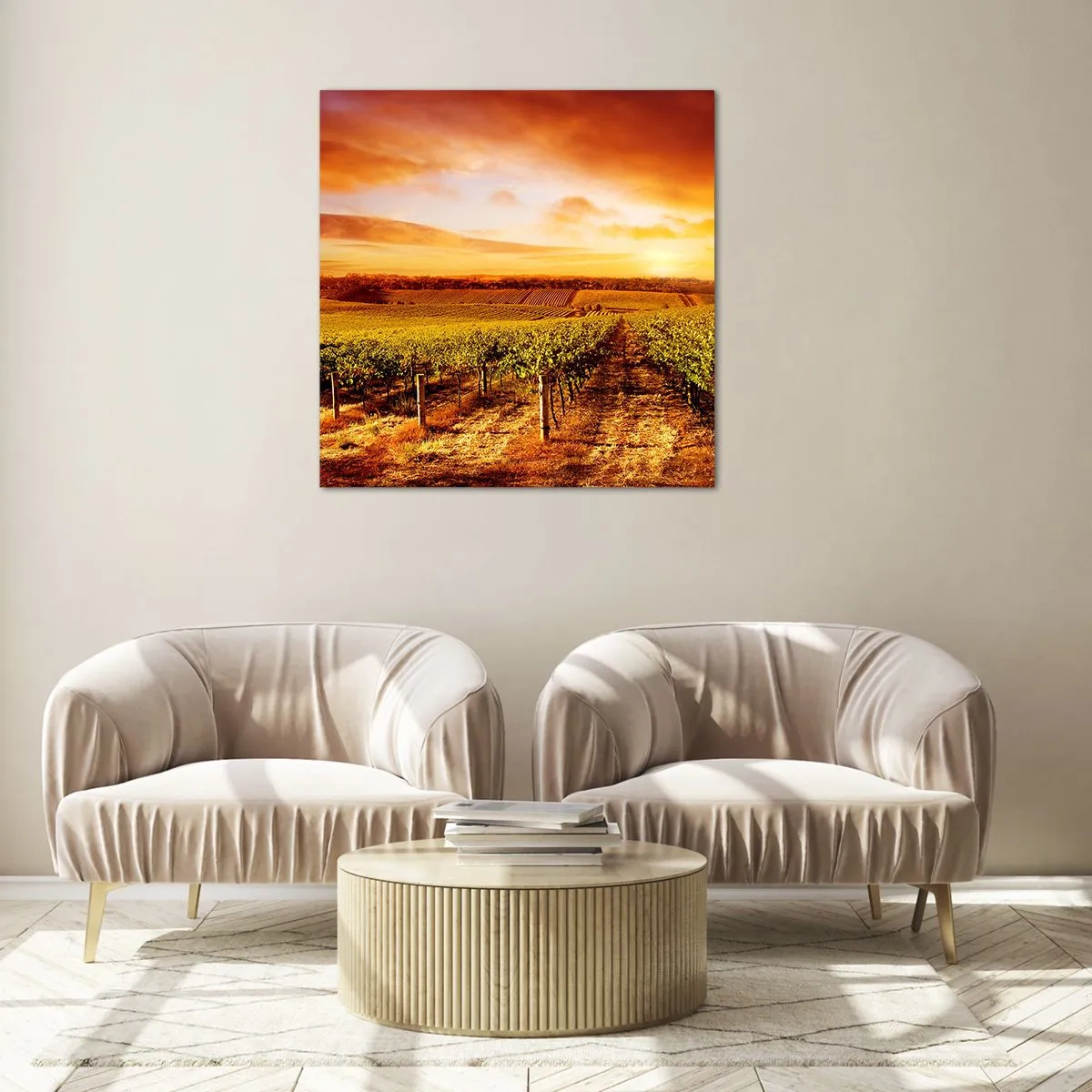 Üveg kép - Enyhén gyümölcsös, egy kis napfénnyel - 60x60 cm