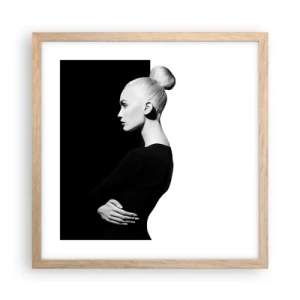 Poszter világos tölgy keretben - Egyszerűen egy nő - 40x40 cm