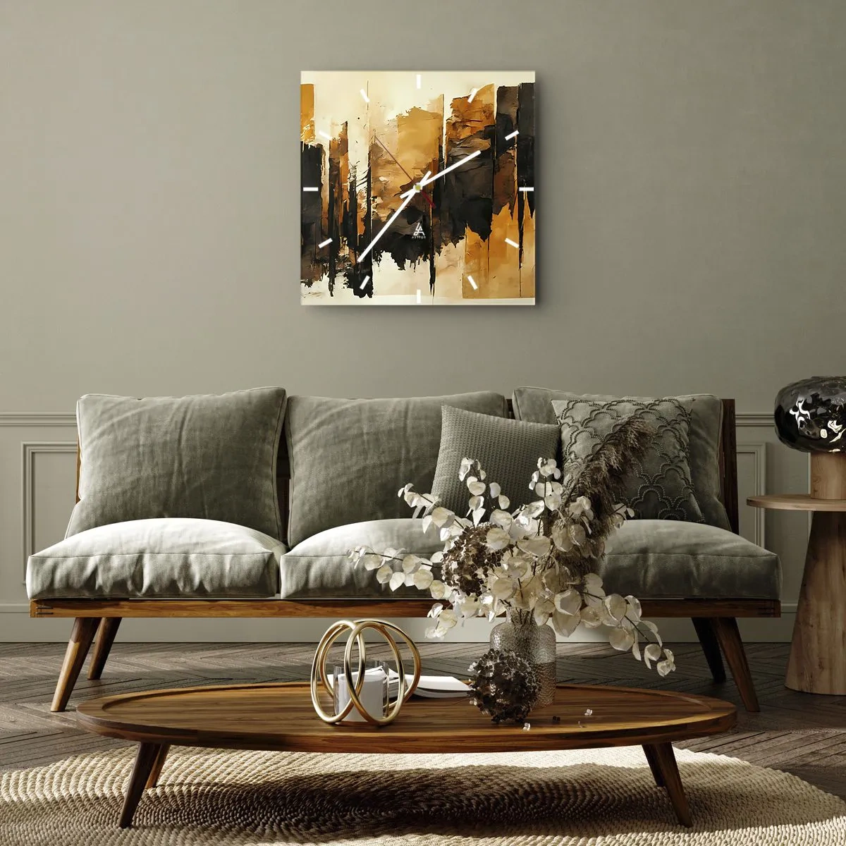 Falióra, Óra - A fekete és az arany harmóniája - 30x30 cm