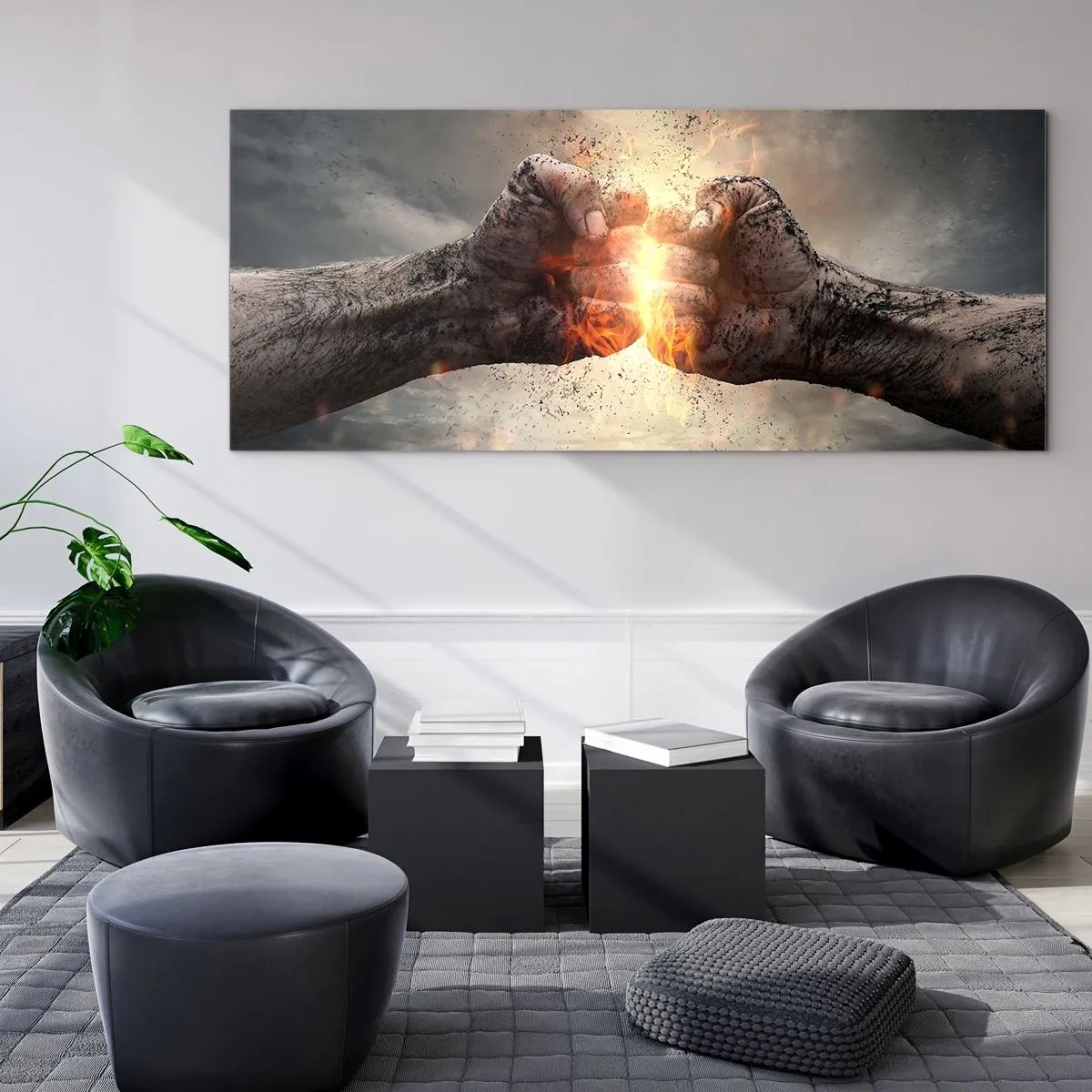 Üveg kép - Harcolj - 100x40 cm