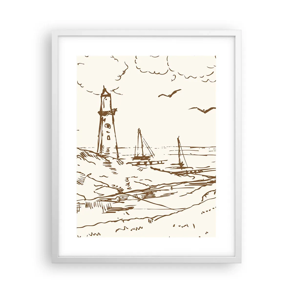 Poszter fekete keretben - A nyár emlékeinek vázlata - 40x50 cm