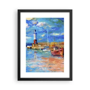 Poszter fehér keretben - Egy délután a szivárványos öbölben - 30x40 cm
