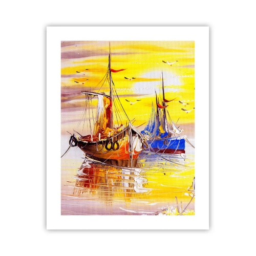 Poszter - Megérdemelt pihenés a kikötőben - 40x50 cm