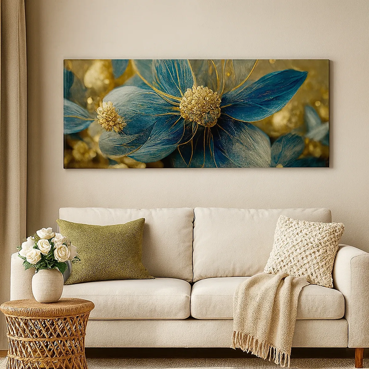 Vászonkép - Aranyló virág - 30x30 cm