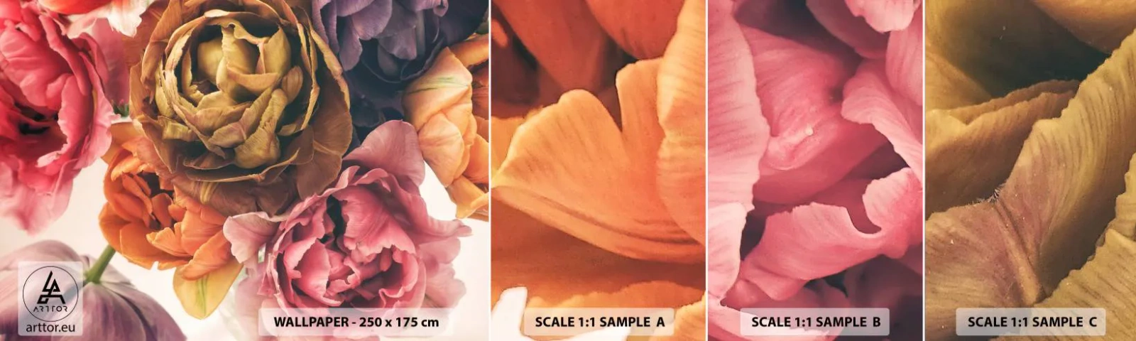 Fotótapéta Minta Standard Eco - Az élet ünnepe - Csokor virág, Virágok, Pünkösdi rózsa - 100x30 cm