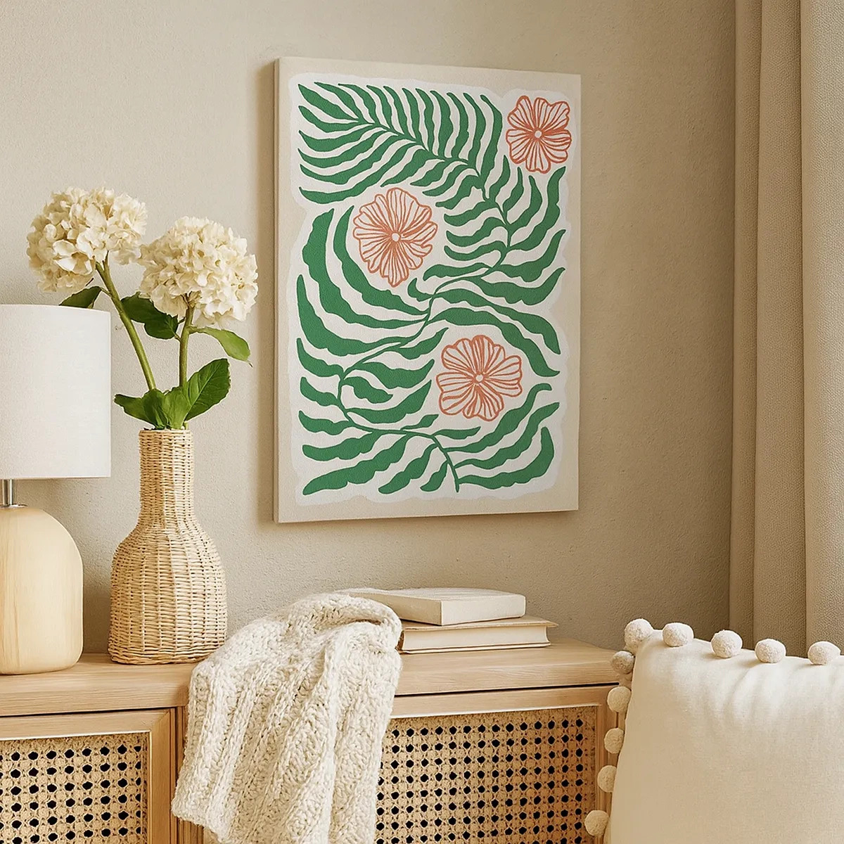 Vászonkép - Zöldben virágzó - 50x70 cm