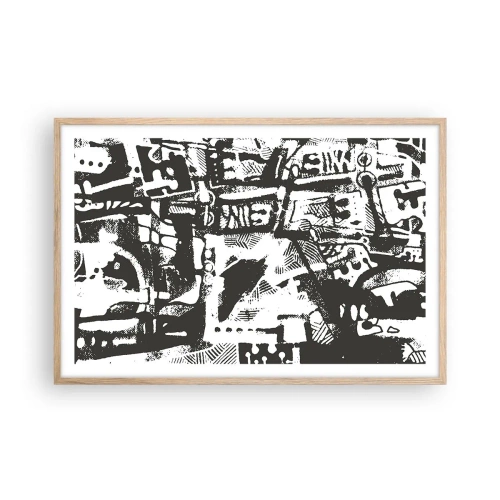 Poszter világos tölgy keretben - Rend vagy káosz? - 91x61 cm