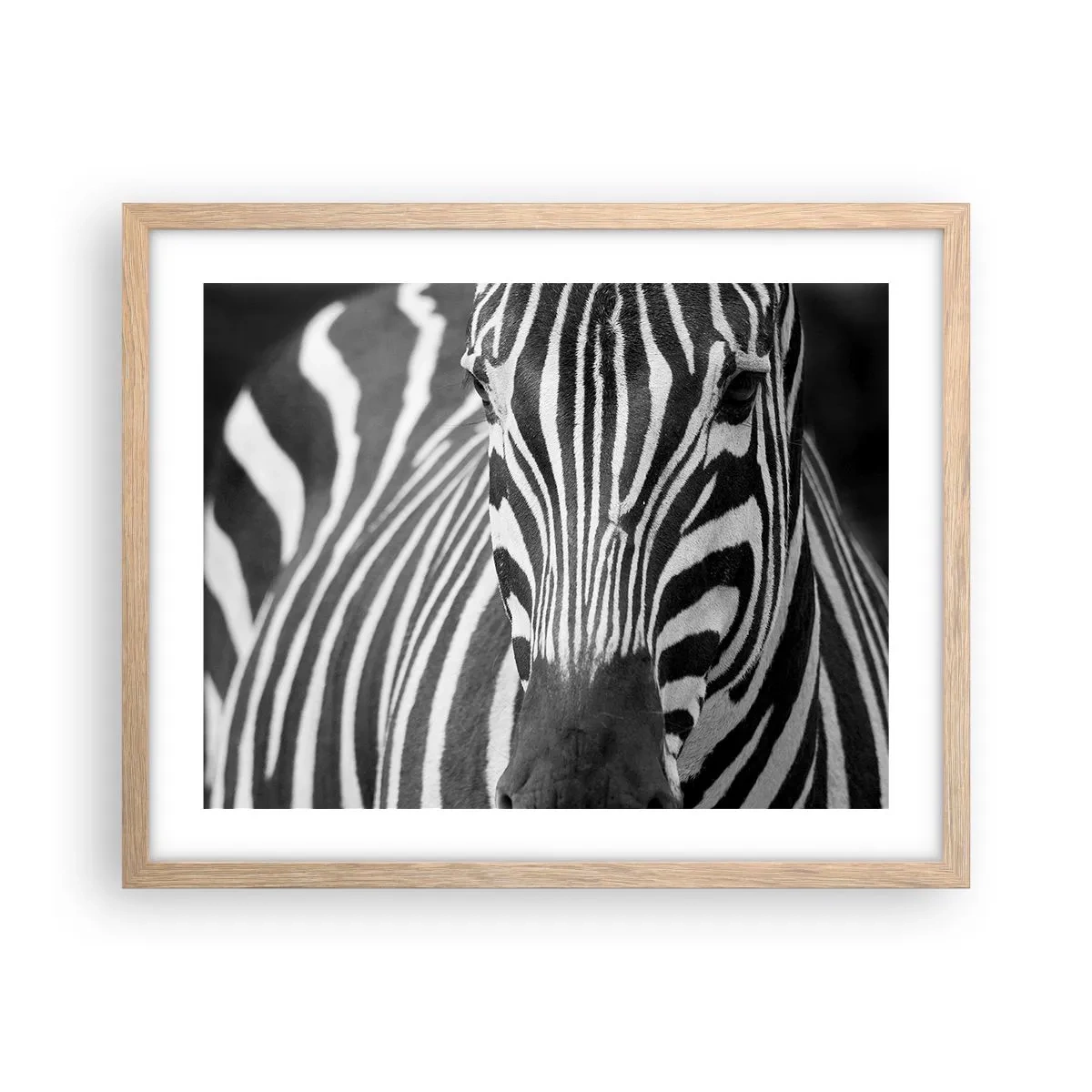 Poszter világos tölgy keretben - A világ fekete-fehér - 50x40 cm