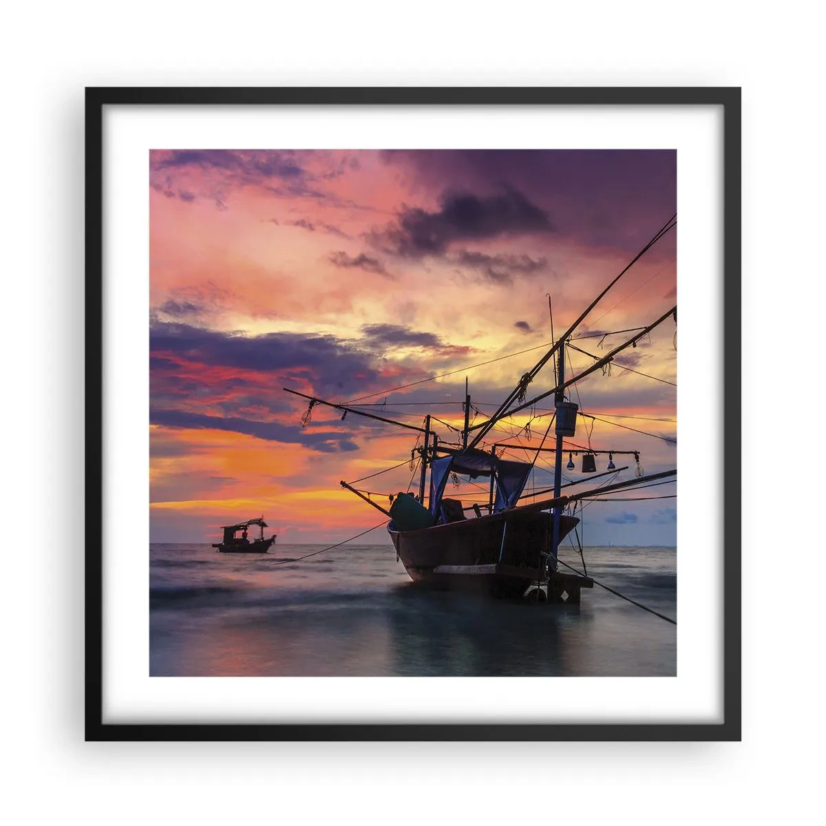 Poszter fehér keretben - Egzotikus este - 50x50 cm