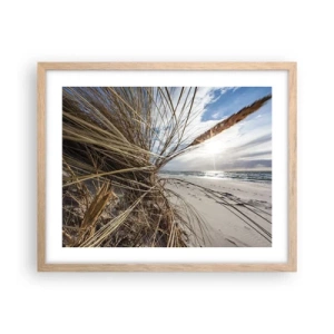 Poszter világos tölgy keretben - Az elemek találkozása - 50x40 cm