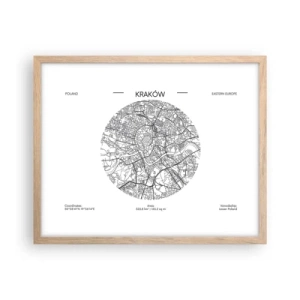 Poszter világos tölgy keretben - Krakkó anatómiája - 50x40 cm