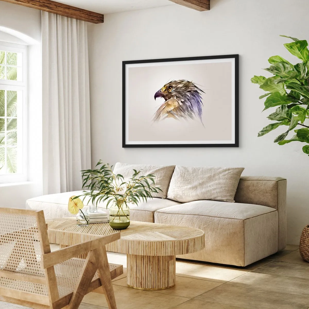 Poszter fehér keretben - Egy harcos portréja - 91x61 cm