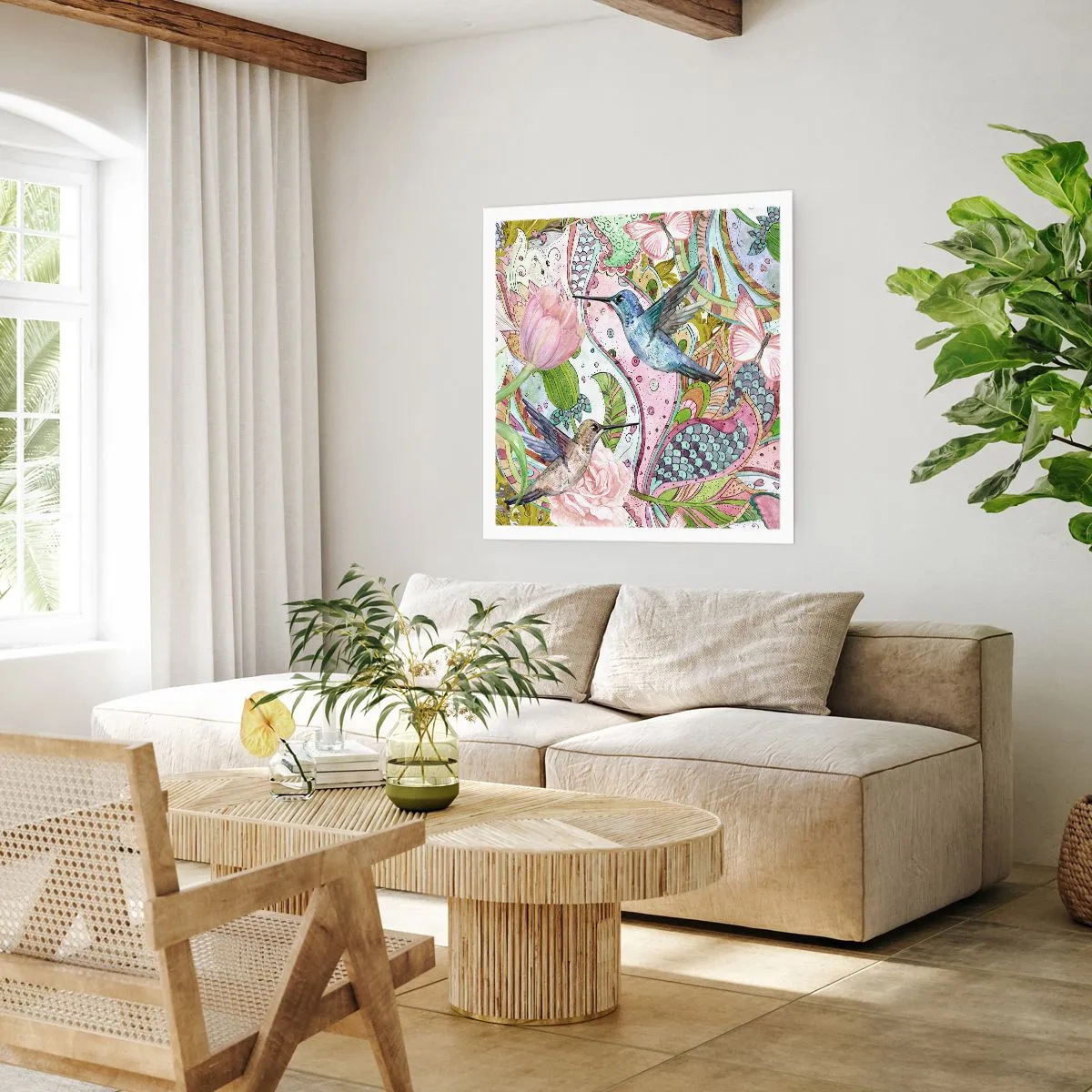 Poszter - Szőlőbe gabalyodva - 60x60 cm