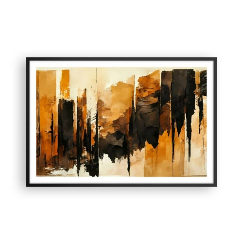 Poszter fehér keretben - A fekete és az arany harmóniája - 91x61 cm