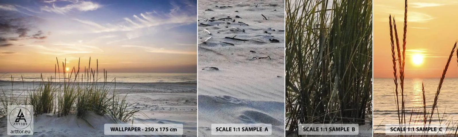 Fotótapéta Minta Öntapadós Deluxe Sticker - Nézz, gondolkozz, érezz - Tájkép, Strand, Tenger - 100x30 cm