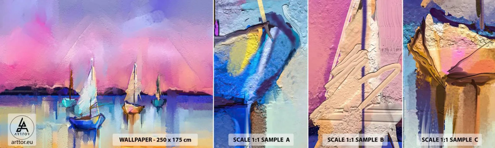 Fotótapéta Minta Öntapadós Deluxe Sticker - Irány: széles vizek - Tájkép, Tó, Vitorlás - 100x30 cm