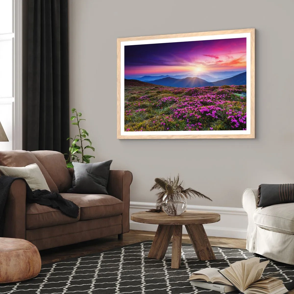 Poszter világos tölgy keretben - A gyógynövények friss fürtjei illatoztak a mezőkről - 100x70 cm