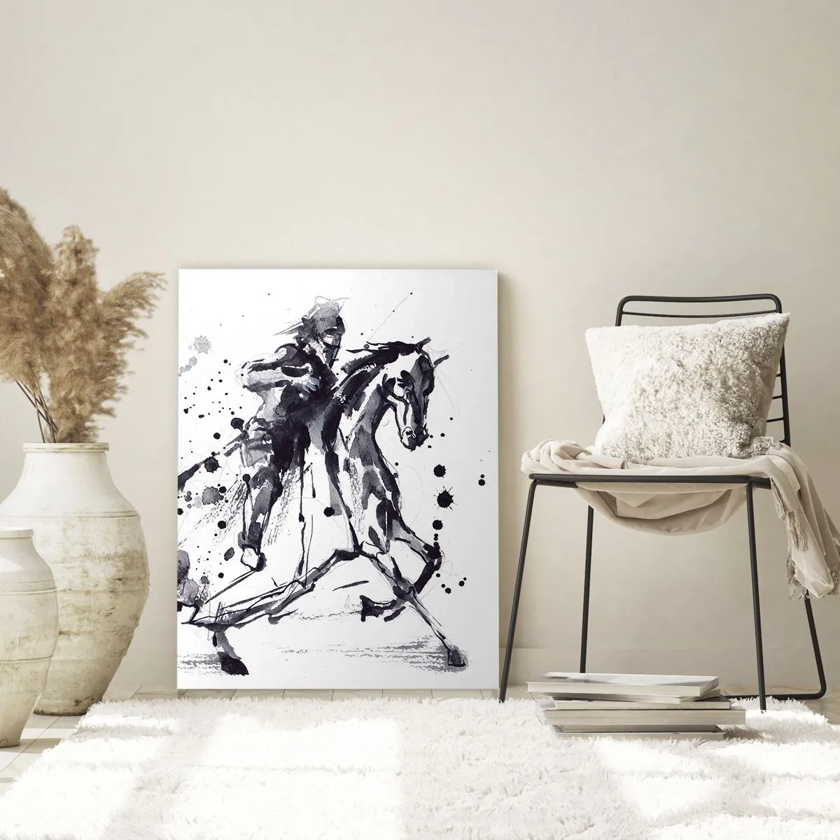 Üveg kép - Fekete lovag - 70x100 cm