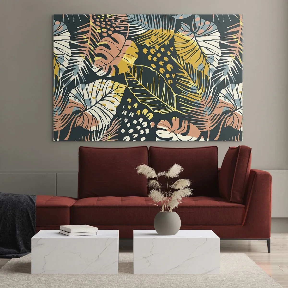 Üveg kép - Leveles fantázia - 100x70 cm