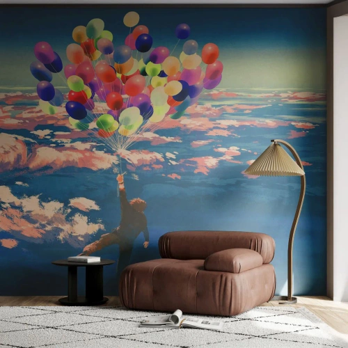 Öntapadós Fotótapéta Deluxe Sticker - Egy gyermekkori álom valóra vált - Gyerekeknek, Színes léggömbök, Absztrakció - 100x70 cm