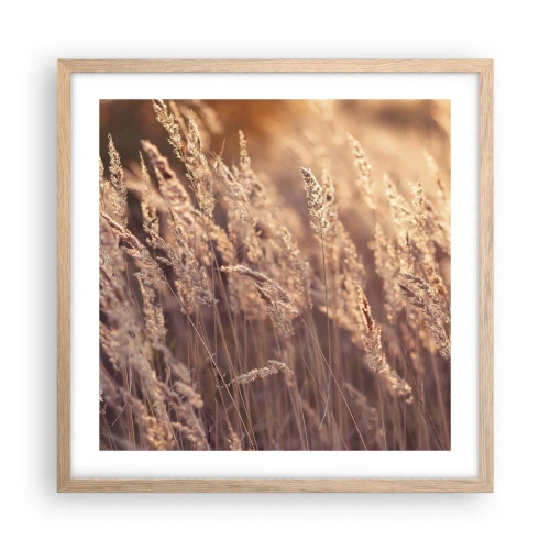 Poszter világos tölgy keretben - Készen az ősz fogadására - 50x50 cm