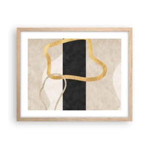 Poszter világos tölgy keretben - Hurkolt formák - 50x40 cm