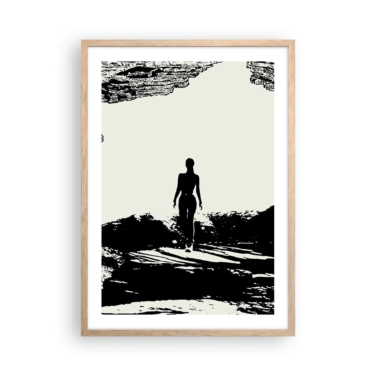 Poszter világos tölgy keretben - Egy új pillantás - 50x70 cm