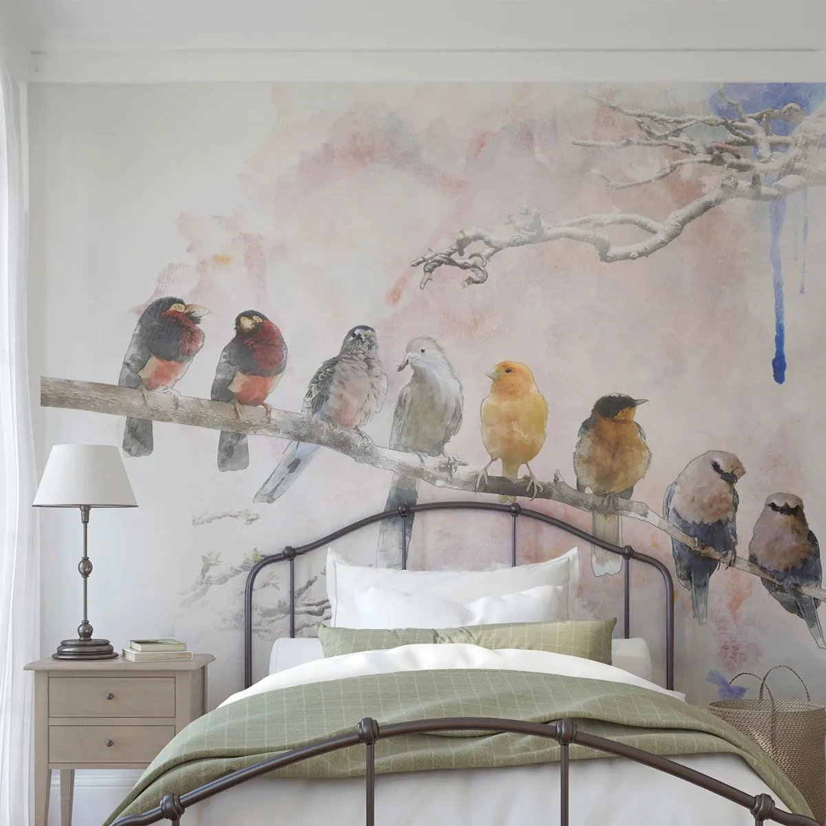 Fotótapéta Standard Eco - Szárnyas találkozó - Madarak, Természet, Grafika - 300x210 cm