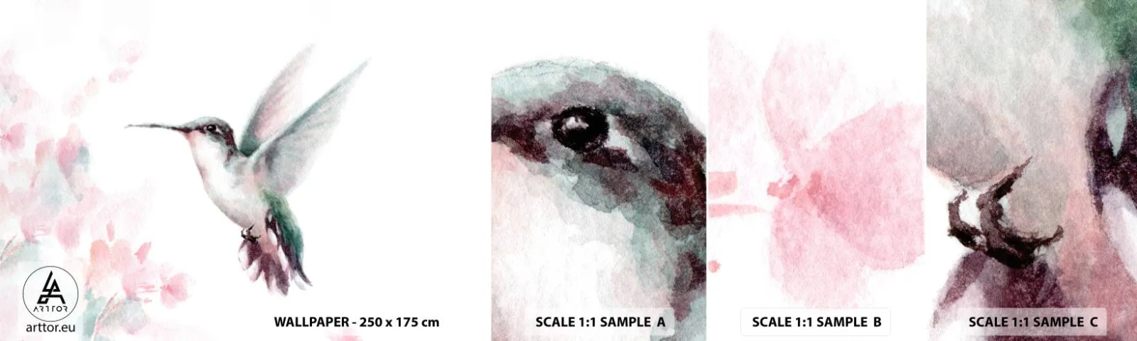 Fotótapéta Minta Öntapadós Deluxe Sticker - Reptében lefagyva - Kolibri, Madár, Darab - 100x30 cm