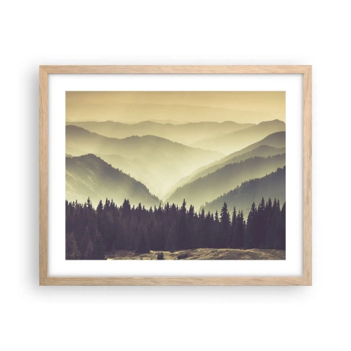 Poszter világos tölgy keretben - Hegyeken túl… - 50x40 cm