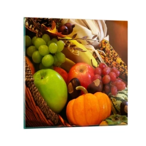 Üveg kép - Bőség kosara - 70x70 cm