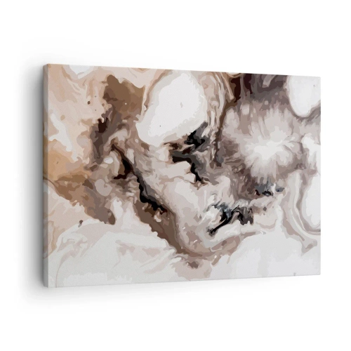Vászonkép - Absztrakt minta barna és fehér árnyalatokban - 70x50cm - Egy galaxis születése - Modern fali dekoráció nappalihoz és hálószobához ARTTOR