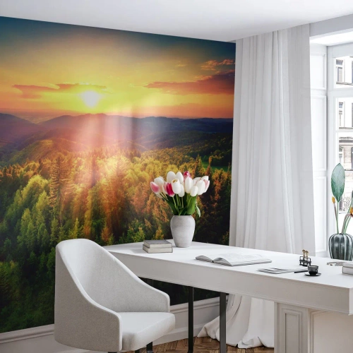 Fotótapéta Premium Canvas - Hegytetők és csúcsok - Tájkép, Erdő, Hegyek - 450x315 cm