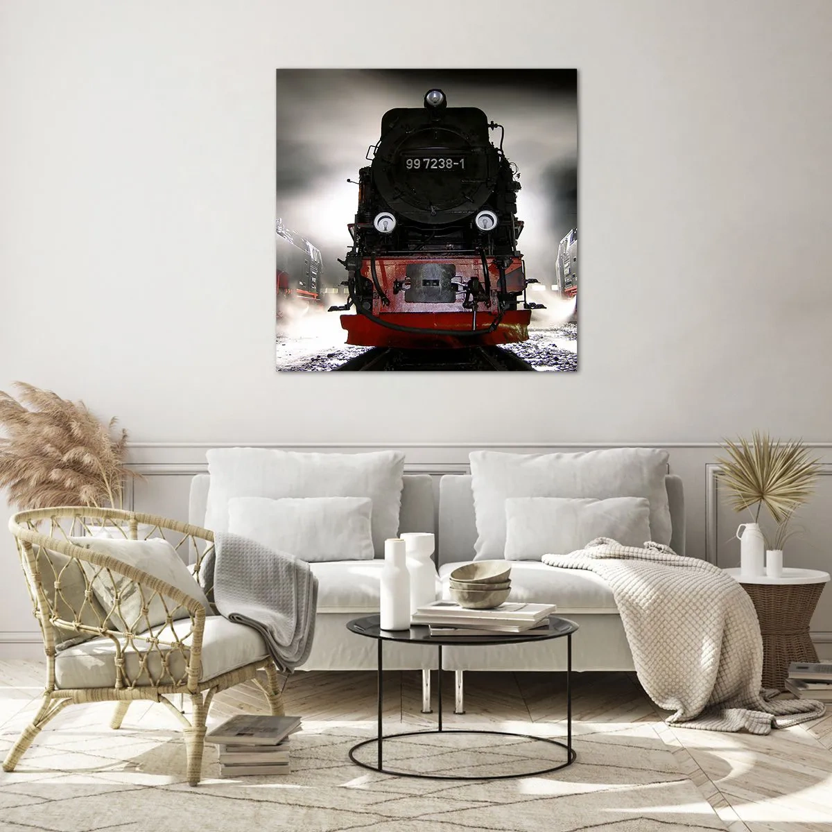 Üveg kép - Áll és zihál, zihál és fúj - 70x70 cm