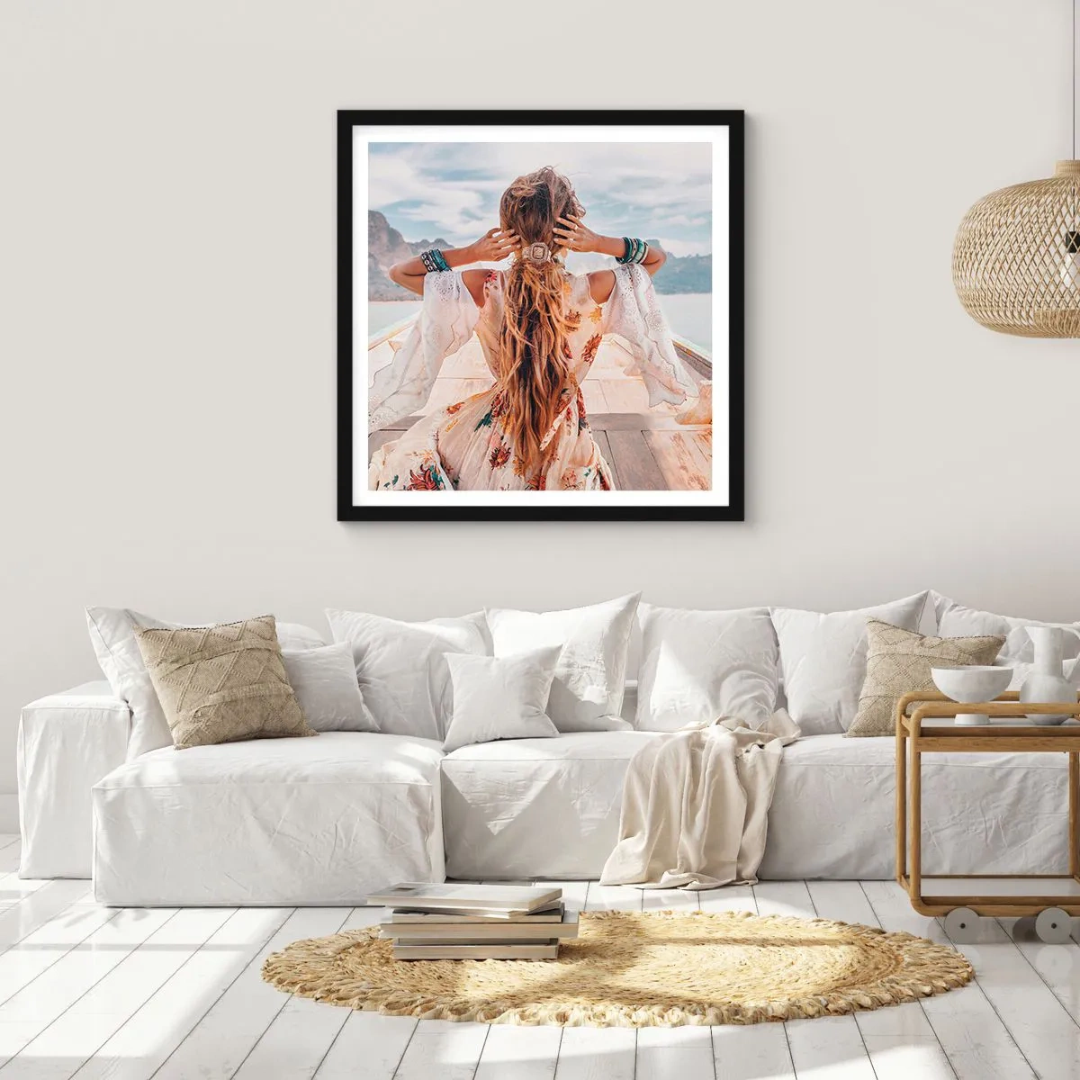 Poszter fehér keretben - Az út a boldogság felé - 50x50 cm