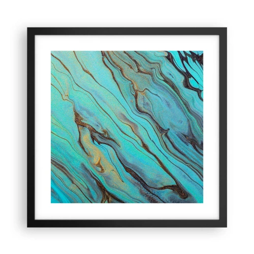 Poszter fehér keretben - Türkiz árapály - 40x40 cm