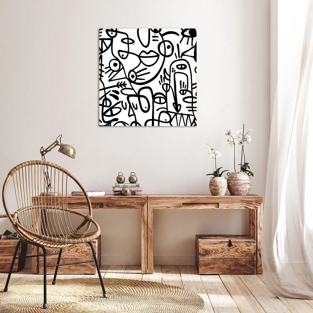 Vászonkép - Arcok és délibábok - 60x60 cm