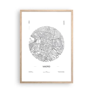 Poszter világos tölgy keretben - Madrid anatómiája - 50x70 cm