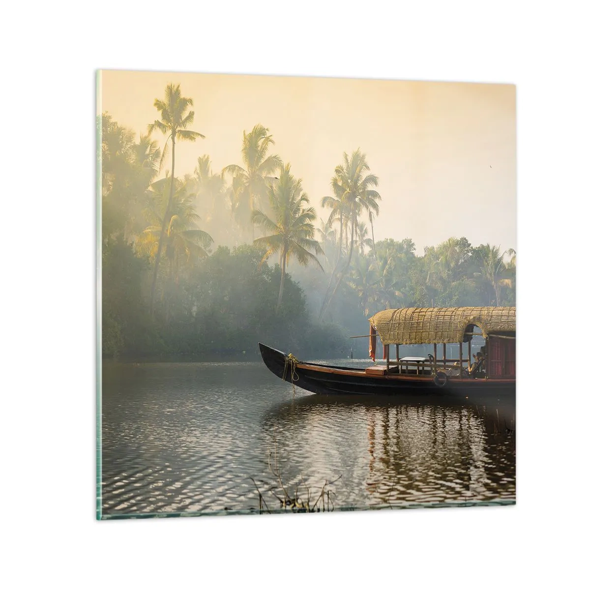 Üveg kép - Ház a folyón - 50x50 cm