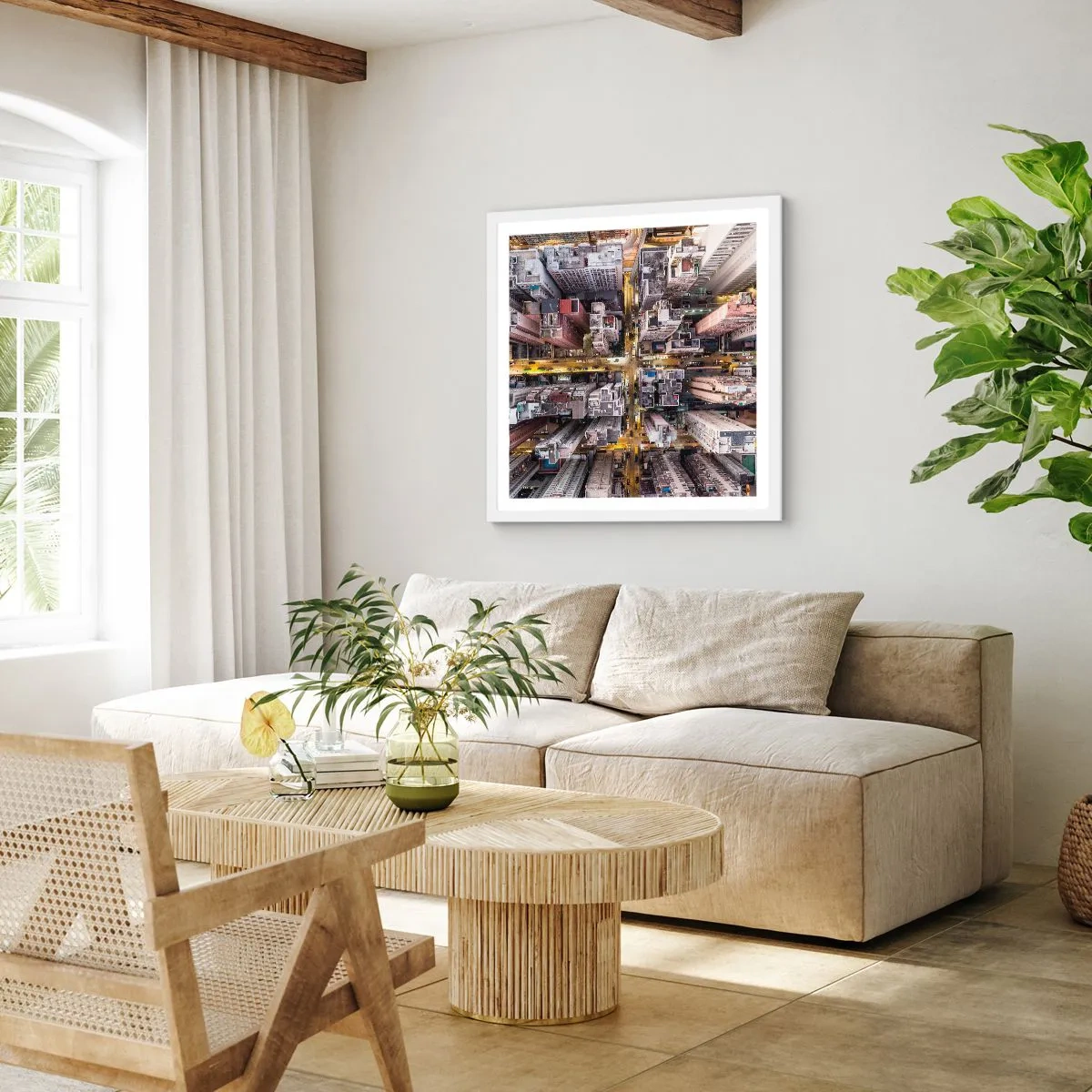 Poszter fekete keretben - Üdvözlet Hongkongból - 30x30 cm