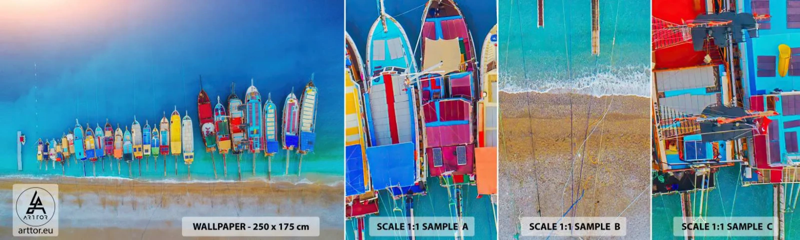 Fotótapéta Minta Öntapadós Deluxe Sticker - Madártávlatból - Tájkép, Strand, Tenger - 100x30 cm