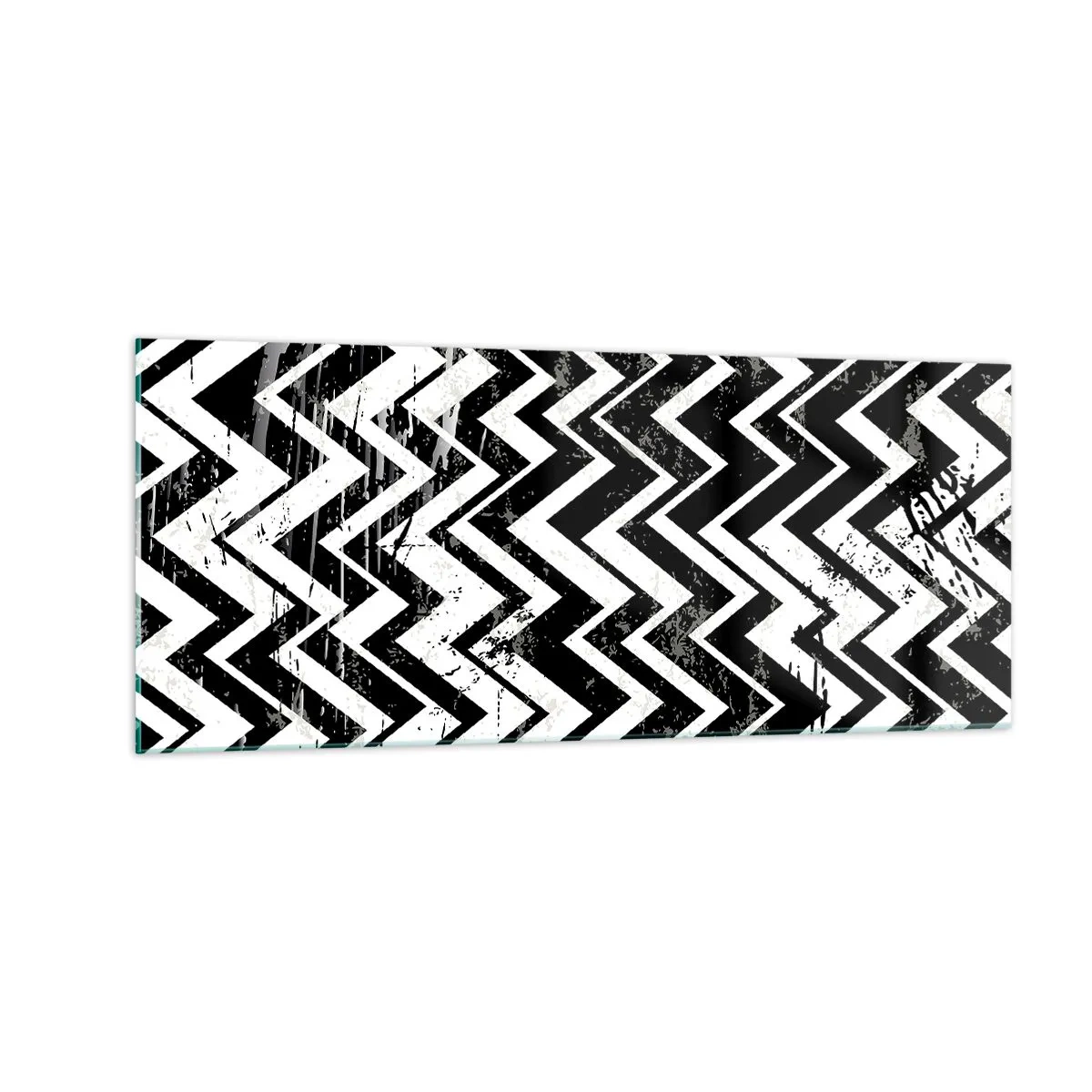 Üveg kép - Zyg-fehér, zag-fekete - 100x40 cm