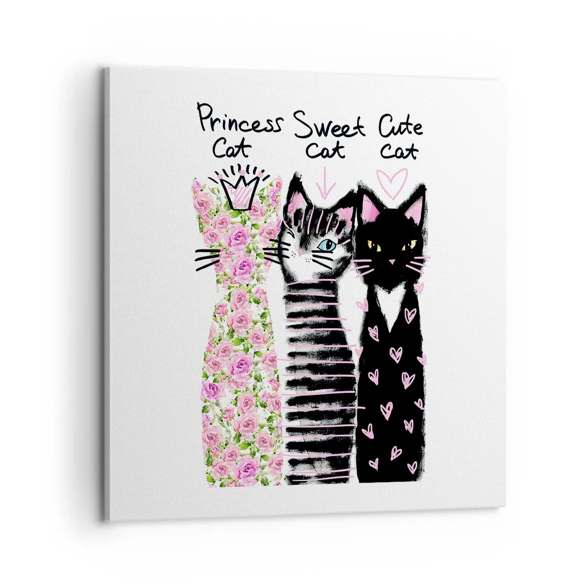 Vászonkép - Volt egyszer három macska - 60x60 cm