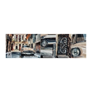 Fotótapéta Minta Premium Sand - A szieszta Havannában - Antik autó, Építészet, Város - 100x30 cm
