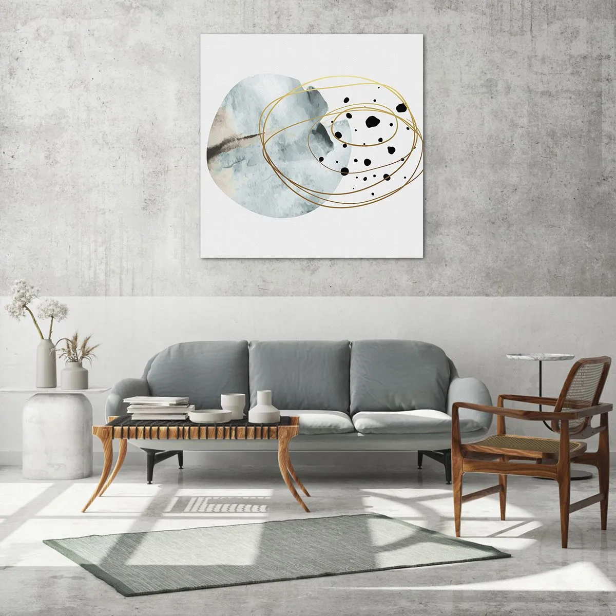 Üveg kép - Az ölelő térben - 70x70 cm