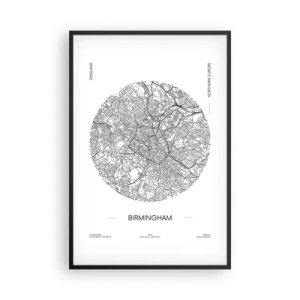 Poszter fehér keretben - Birmingham anatómiája - 61x91 cm