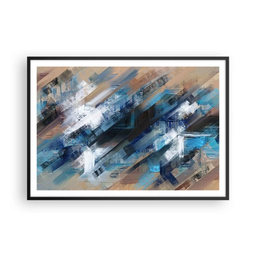 Poszter fehér keretben - Kék ferdén - 100x70 cm