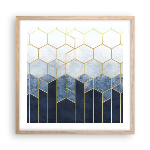Poszter világos tölgy keretben - Kompozíció szinkópa ritmusban - 50x50 cm